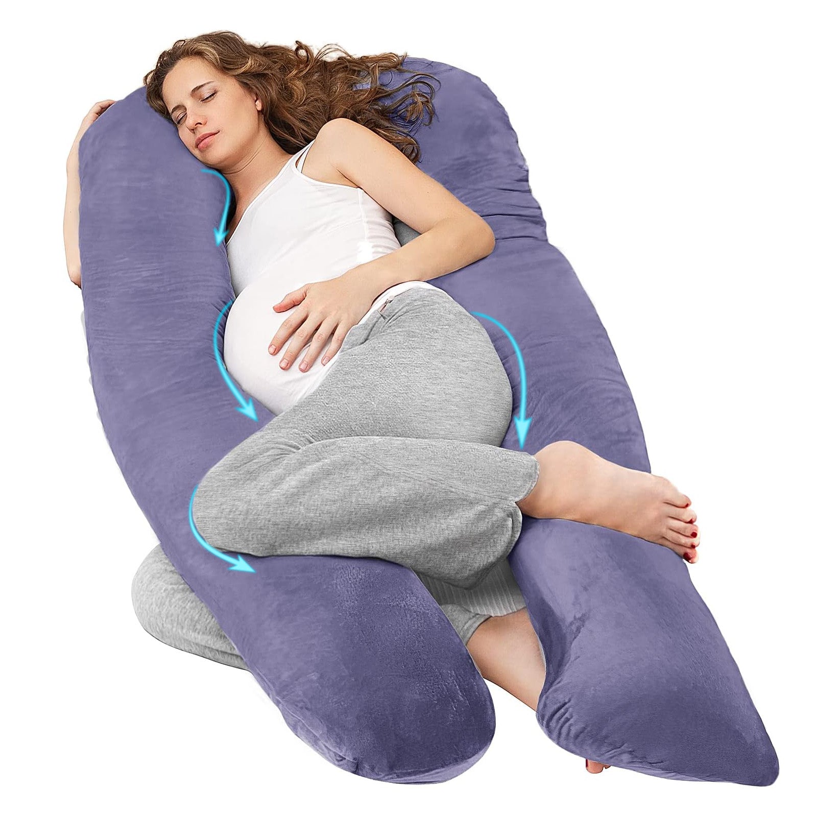 Nuliie Pregnancy Pillow for Sleeping, With Washable Velvet Cover