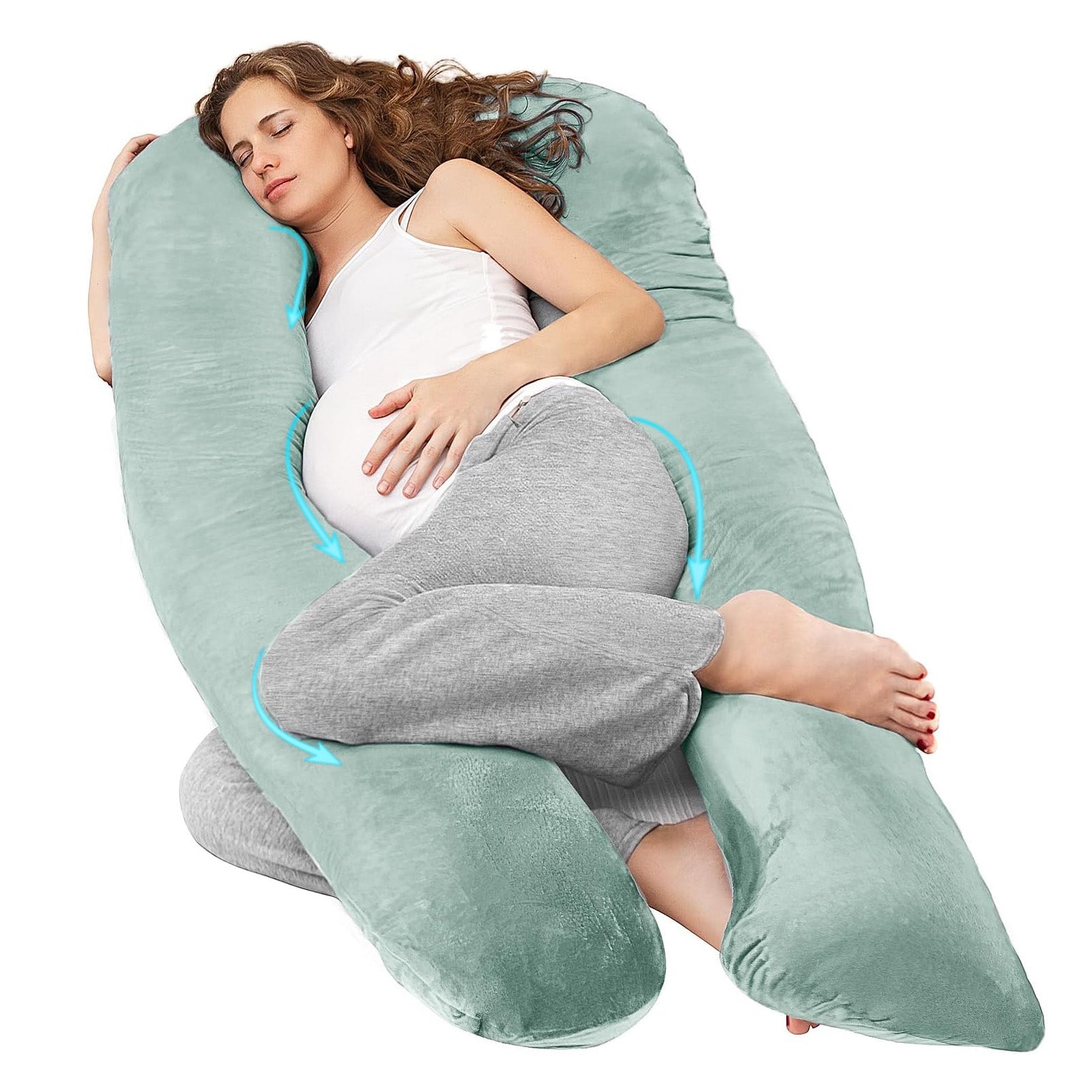 Nuliie Pregnancy Pillow for Sleeping, With Washable Velvet Cover
