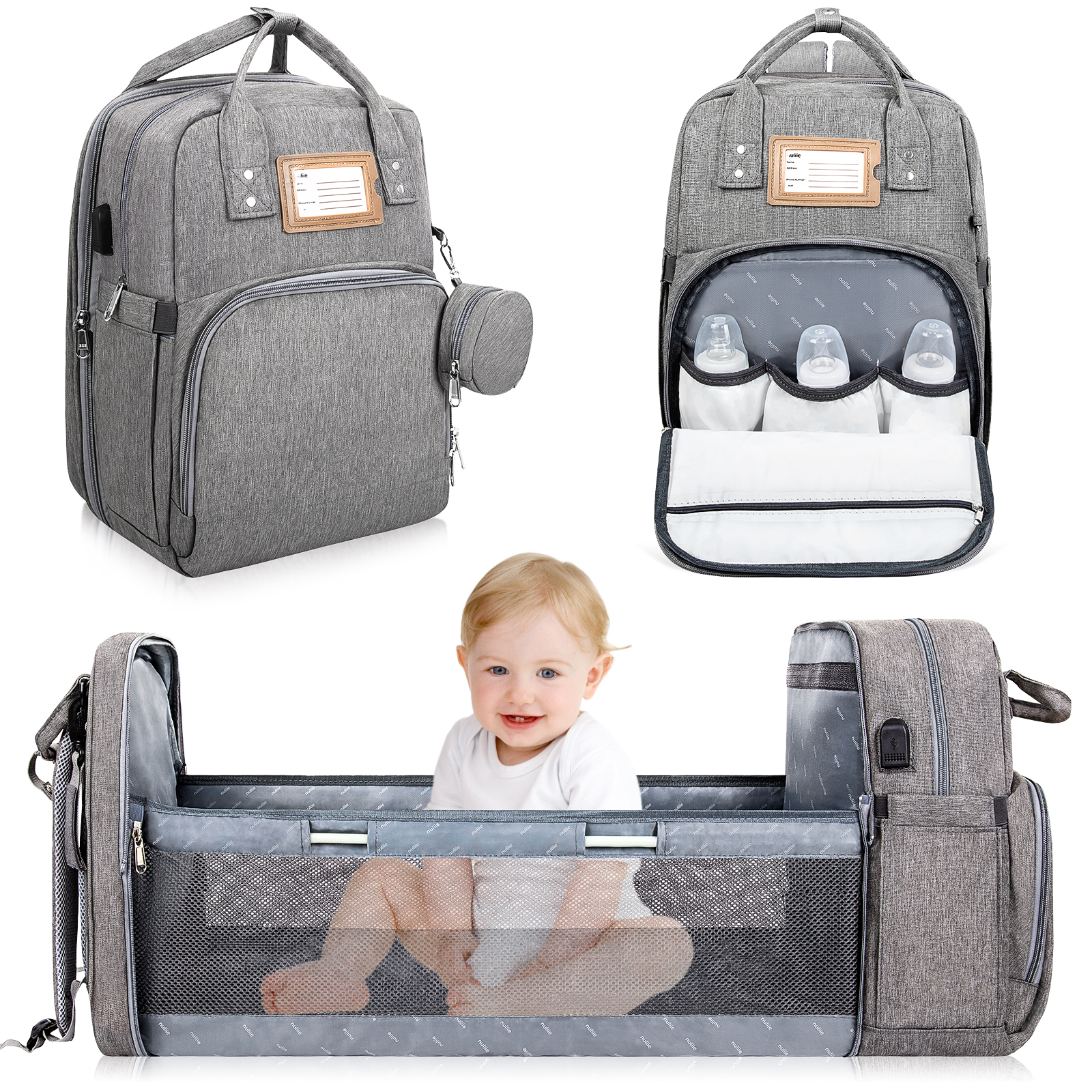 Buy 3 in 1 Travel Bassinet Foldable Baby Bed Diaper Bag Backpack Online in  India  Etsy