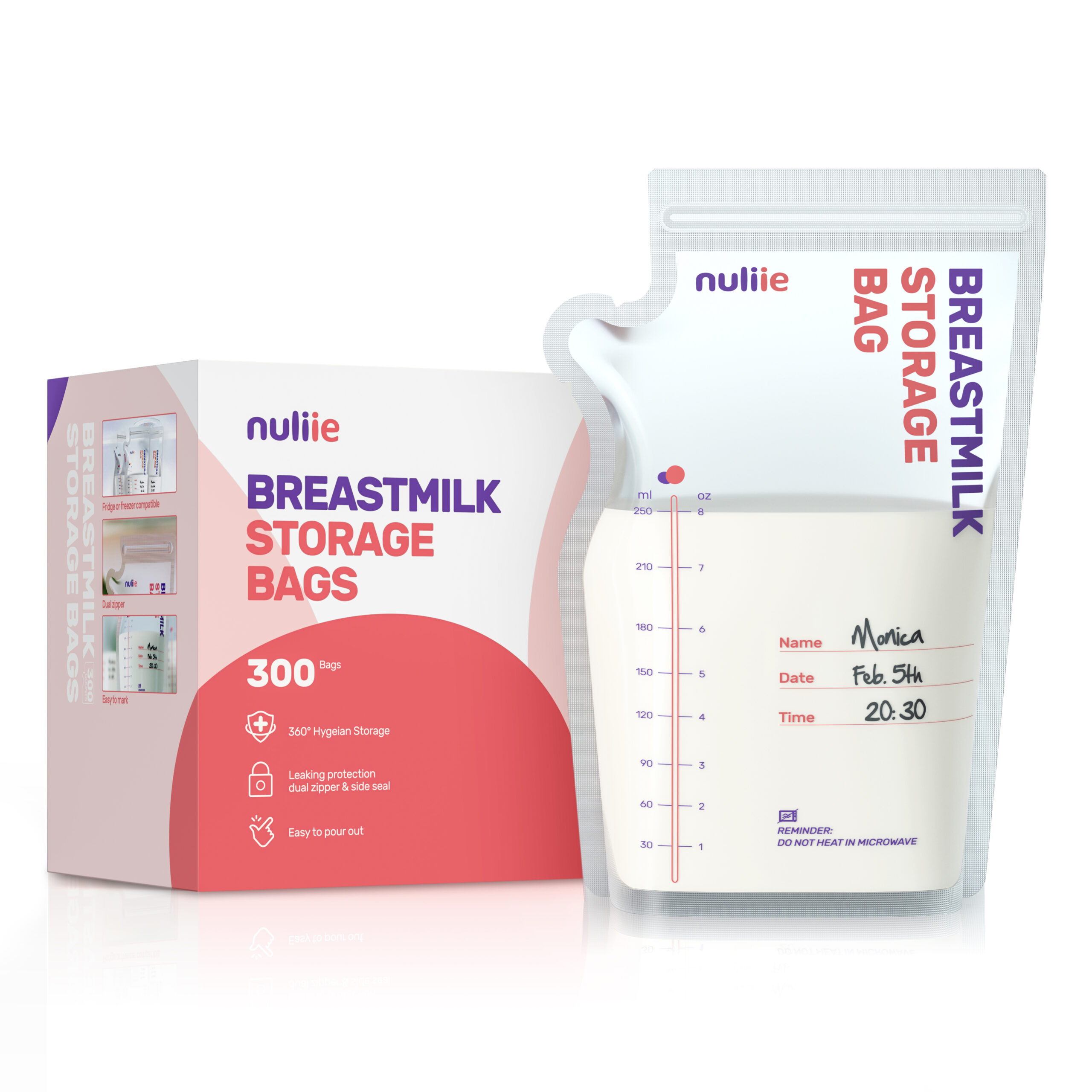 300 Count JUMBO Pack Breastfeeding Breastmilk Storage Bags - 7 OZ, EACH  PRE-STERILIZED By Gamma Ray, BPA Free, Leak Proof Storing Double Zipper  Seal